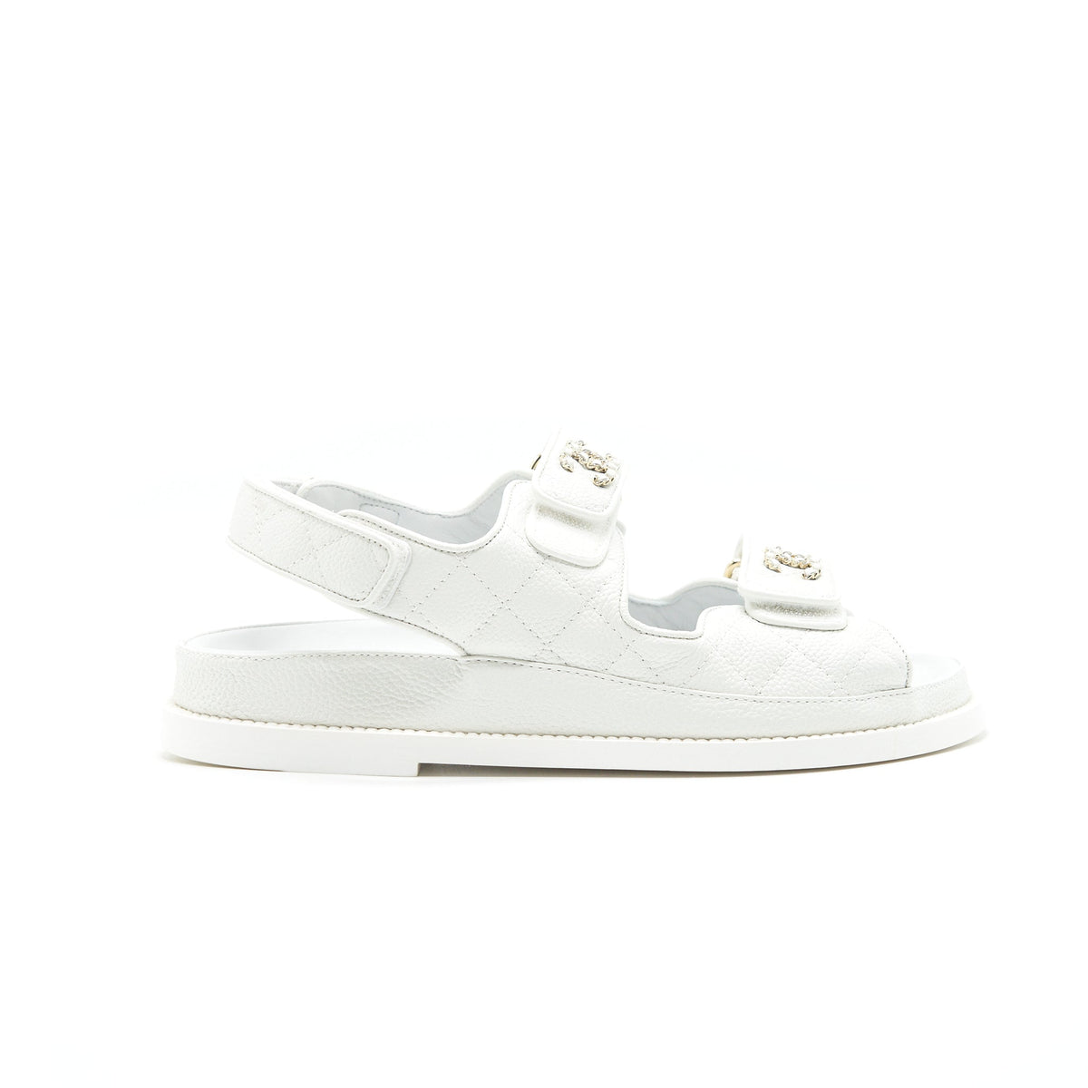 CHANEL DAD SANDALS LEATHER SANDAL WHITE