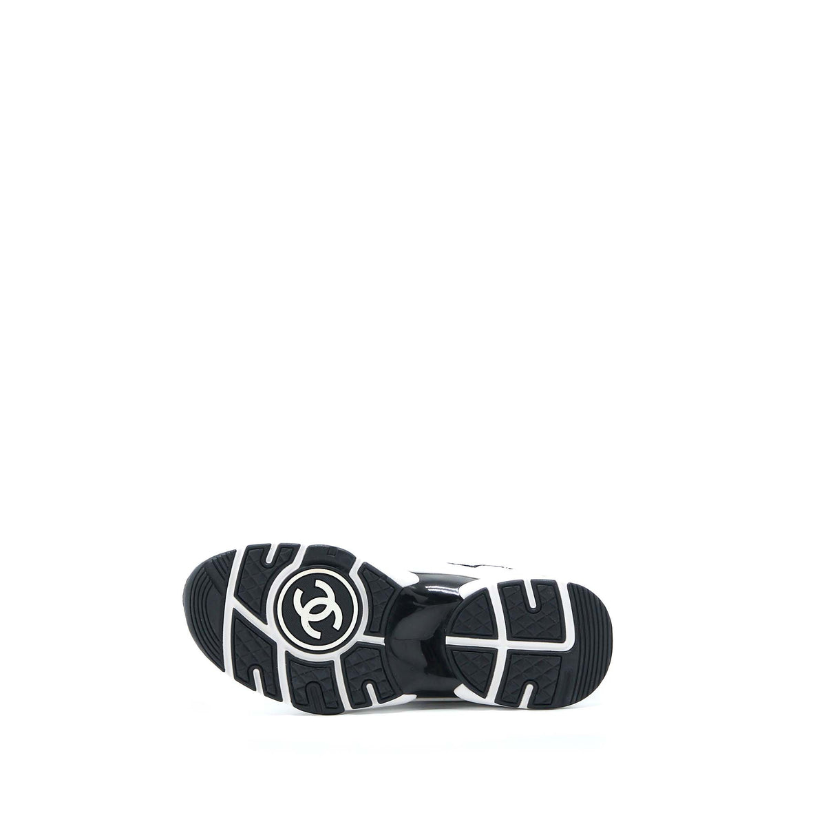 CHANEL 22A TRAINERS PRINTED SUEDE/CALFSKIN BLACK/WHITE