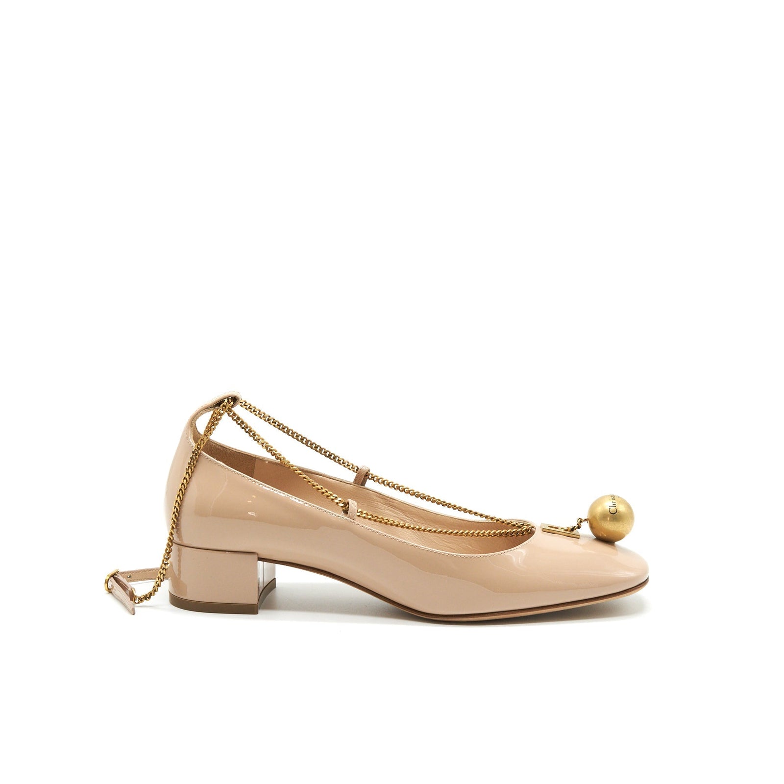 DIOR PATENT LEATHER PUMPS BEIGE