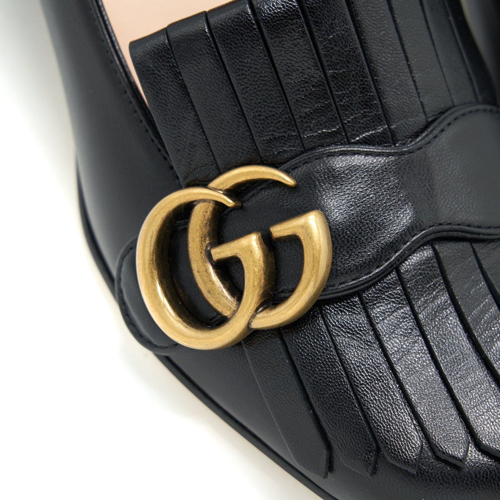 Gucci Leather Mid-Heel Pump