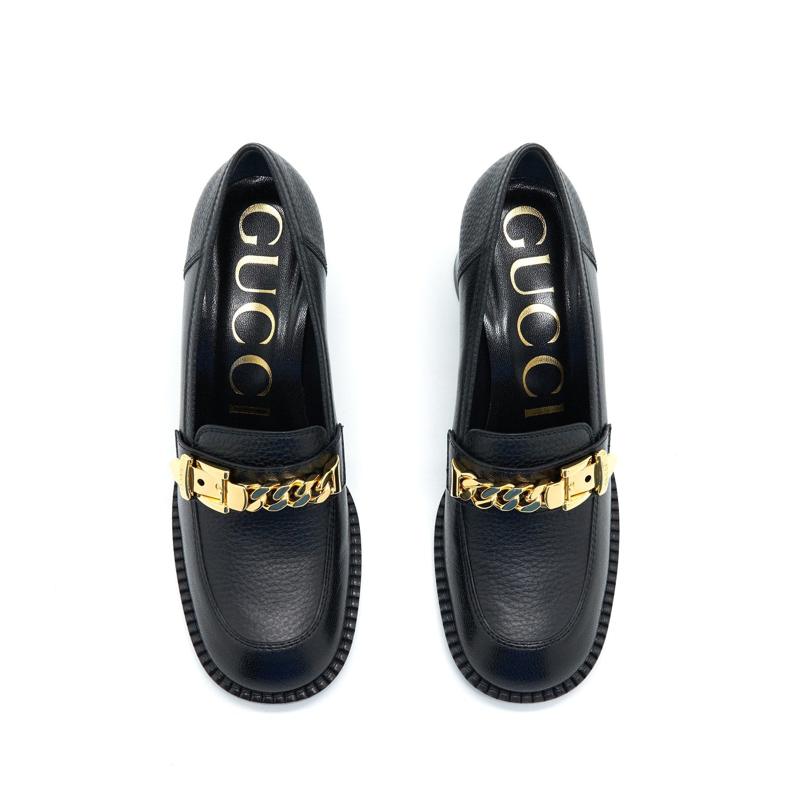 Gucci Sylvia Mid-Heel Pump Black GHW