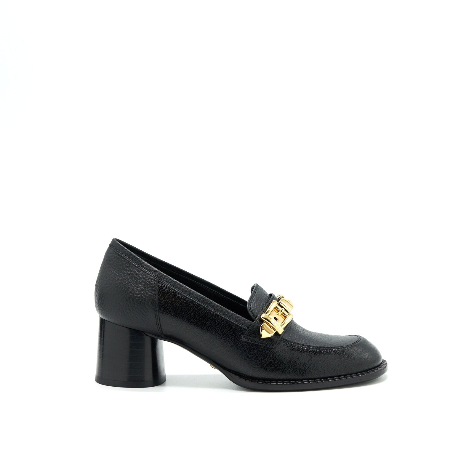 Gucci Sylvia Mid-Heel Pump Black GHW