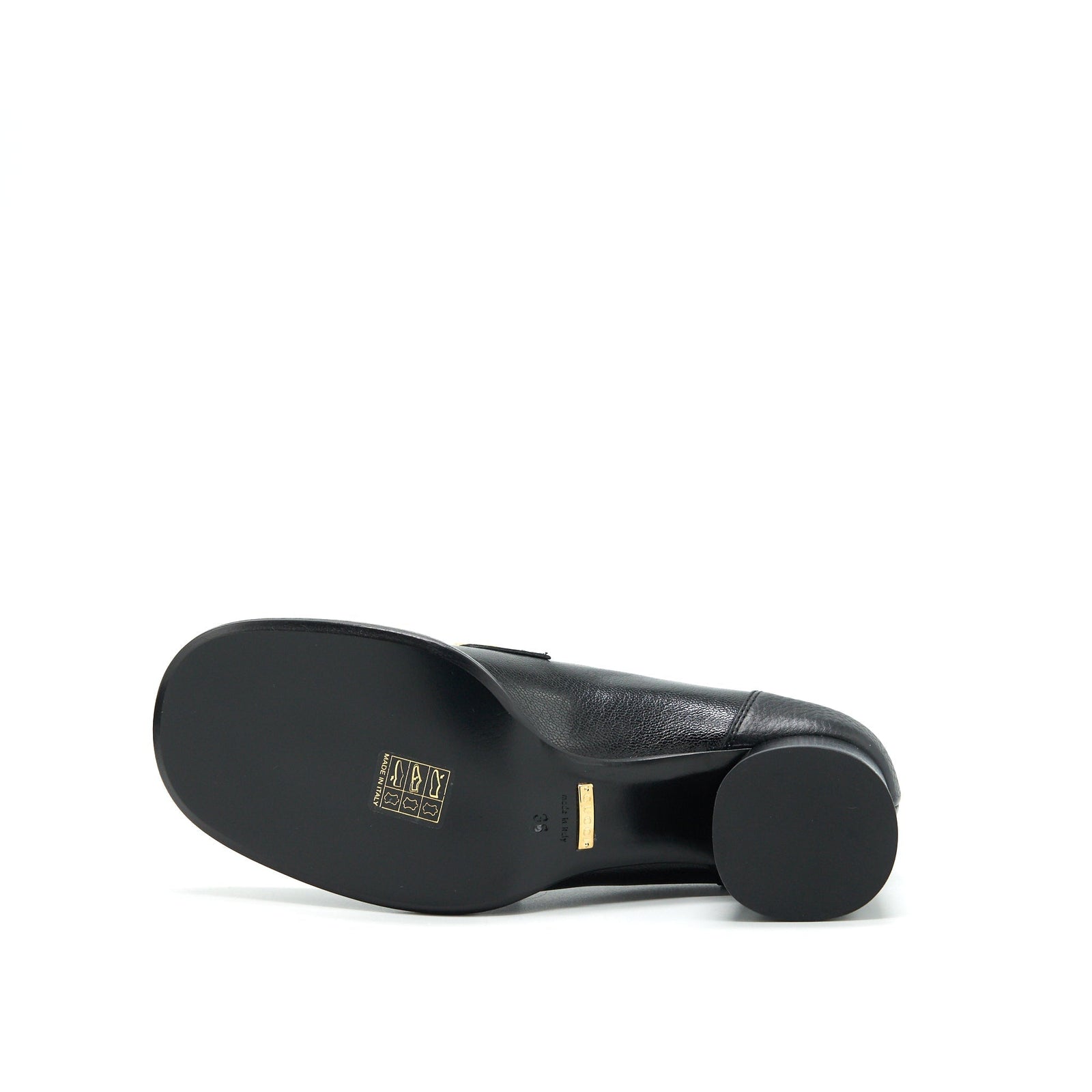 Gucci Sylvia Mid-Heel Pump Black GHW