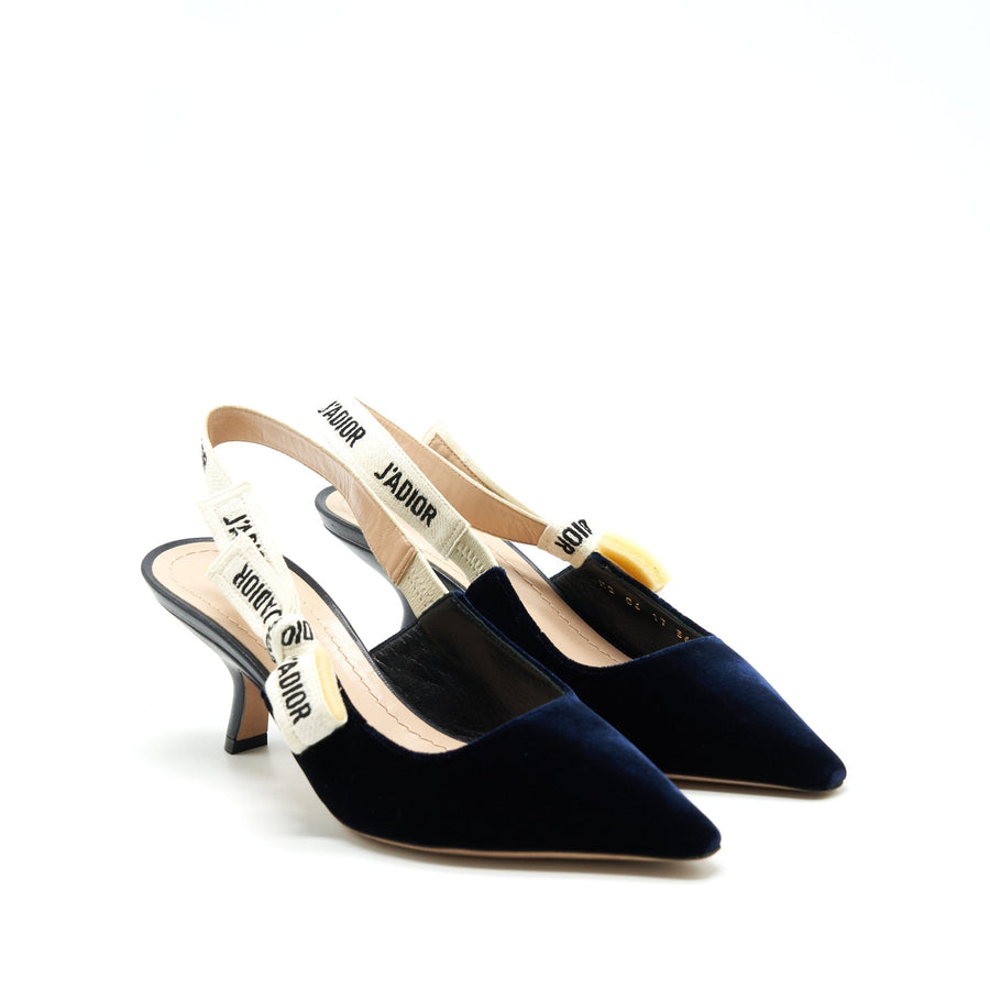 Dior Slingback Pump Velvet Navy