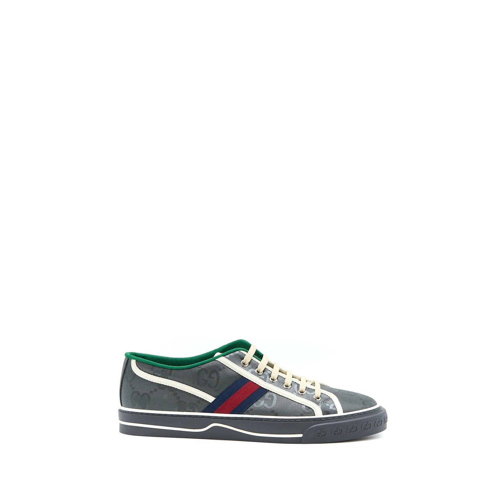 Gucci Men‘s Sneakers Off the Grid Webbing-Trimmed Monogrammed Econyl Canvas