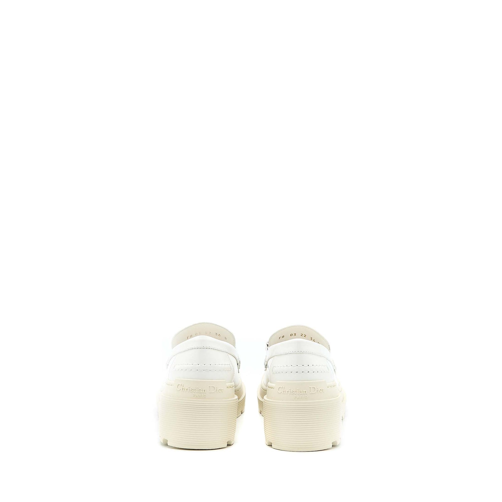 CHRISTIAN DIOR CODE LOAFER BRUSHED CALFSKIN WHITE SHW