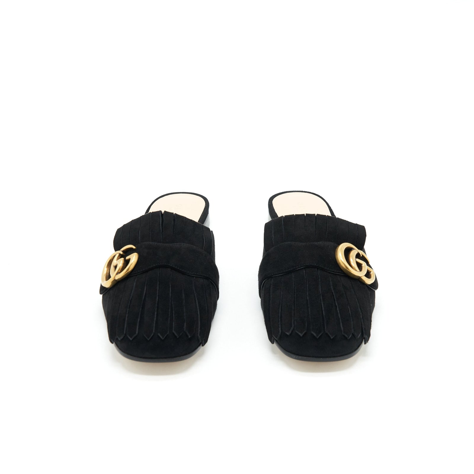 Gucci GG Suede Leather Mules Black