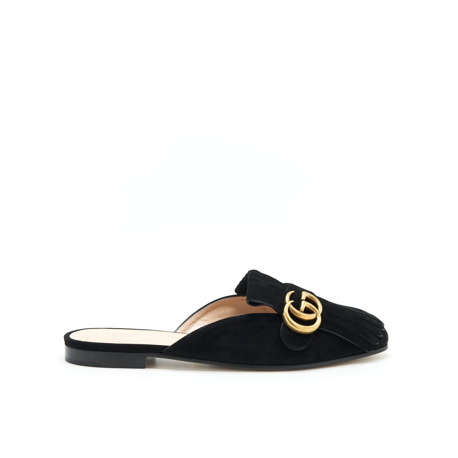 Gucci GG Suede Leather Mules Black