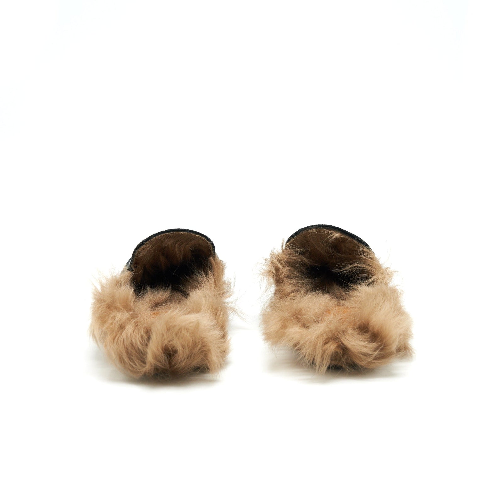 Gucci Velvet Mules Fur Black