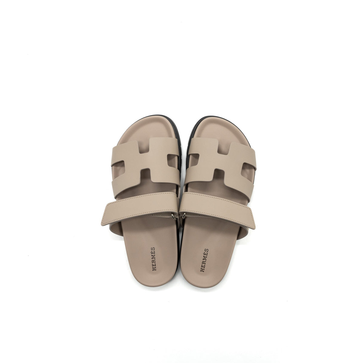 HERMES CHYPRE SANDALS VEAU BEIGE MASTIC SHW