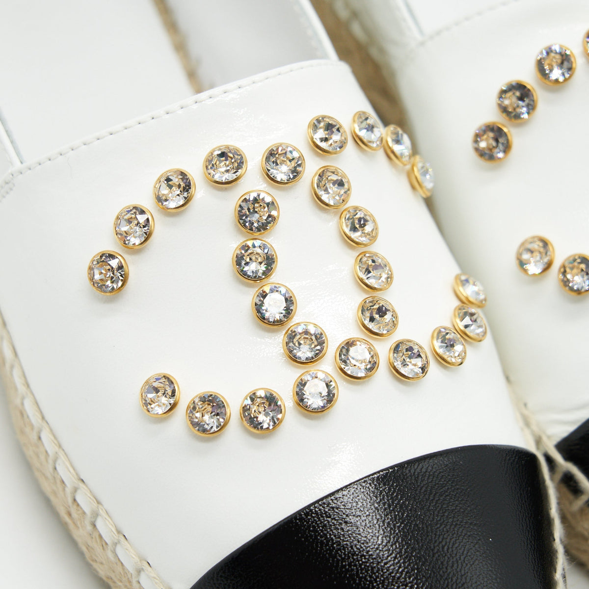 CHANEL WHITE & BLACK ESPADRILLES