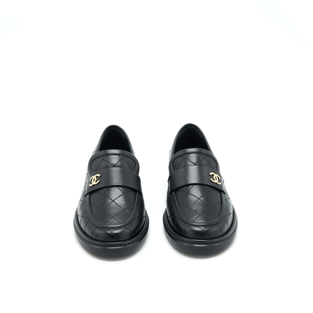 CHANEL QUILTED LEATHER WITH CC LOGO LOAFER BLACK LGHW