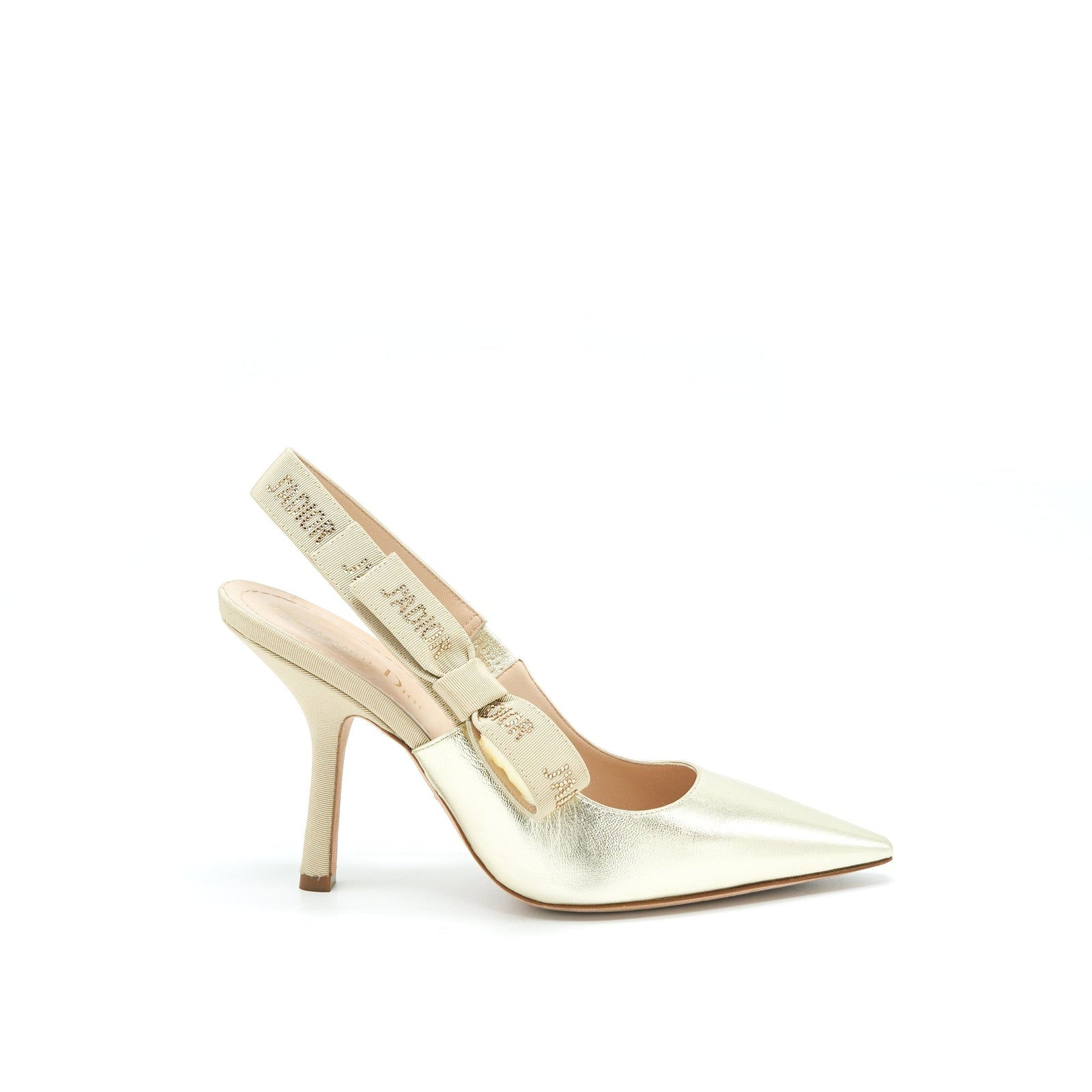 DIOR JADIOR HIGH HEEL PUMP LIGHT GOLD TONE