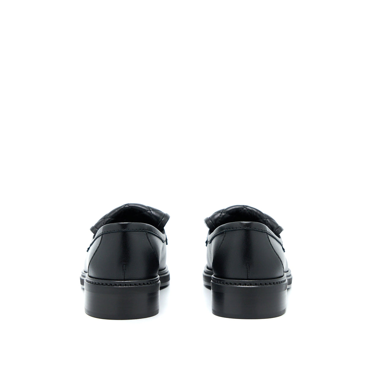 CHANEL CC TURNLOCK LOAFERS BLACK QUILTED LEATHER LGHW