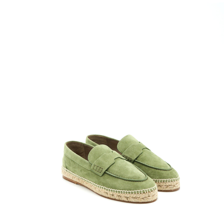 HERMES TRIP ESPADRILLE SUEDE/GOATSKIN KHAKI