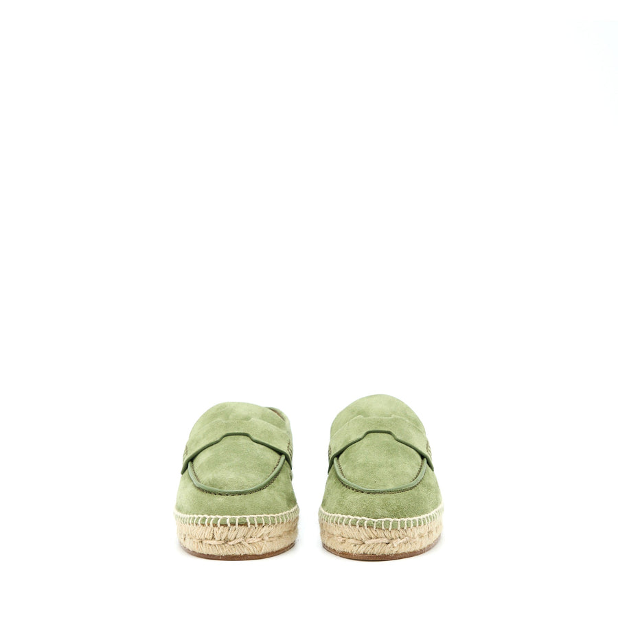 HERMES TRIP ESPADRILLE SUEDE/GOATSKIN KHAKI