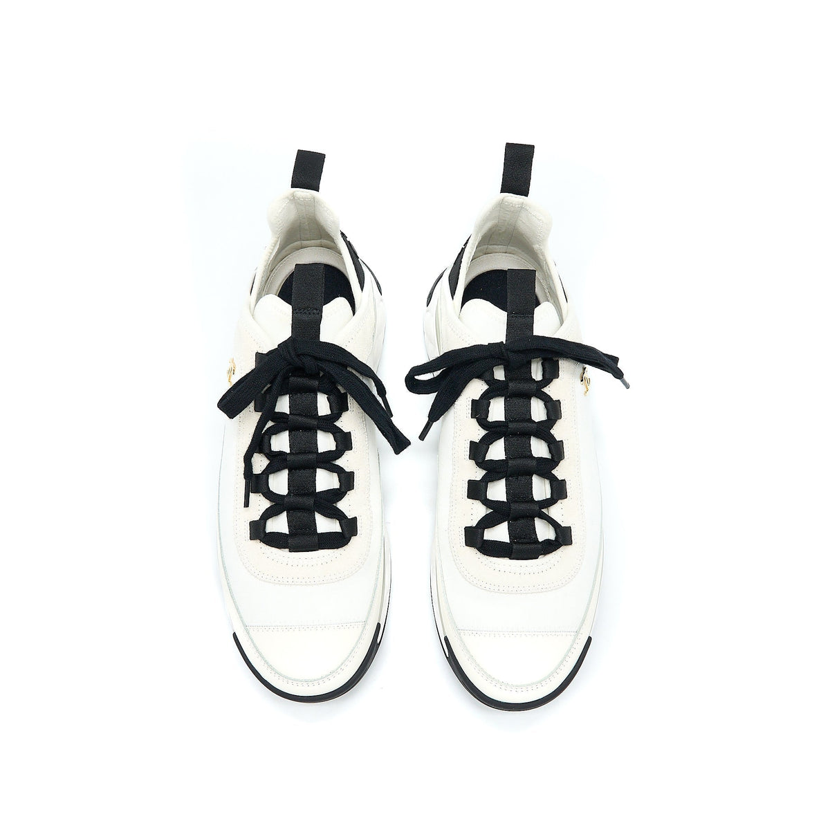 CHANEL SPORT TRAIL SNEAKER SUEDE/CALFSKIN WHITE/BLACK GHW