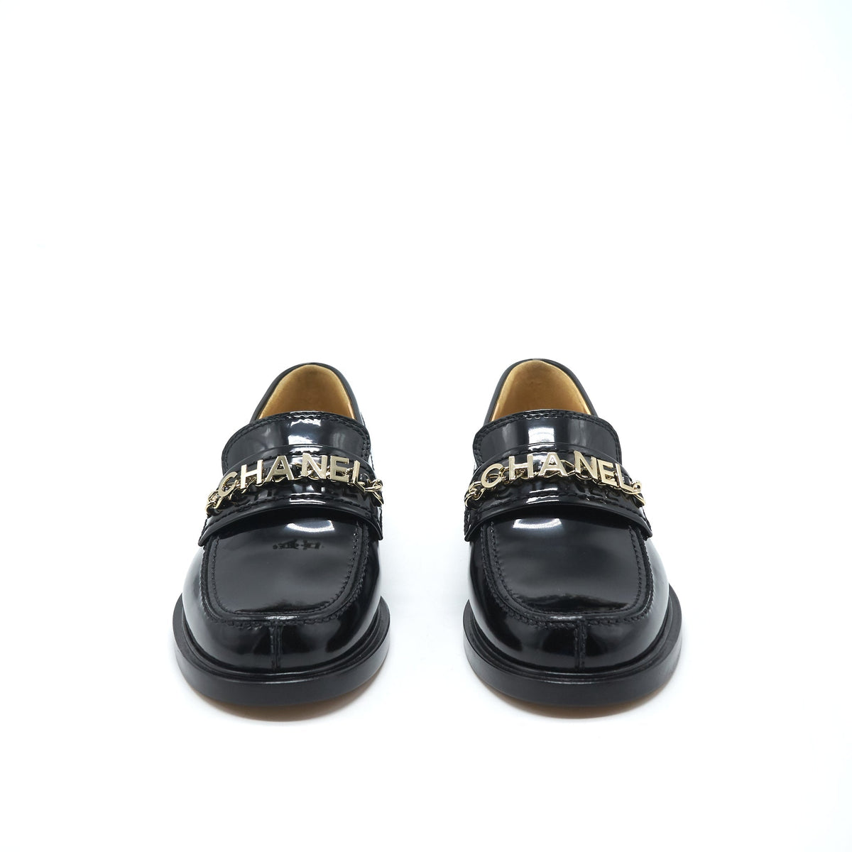 CHANEL LOAFER PATENT LEATHER BLACK LGHW
