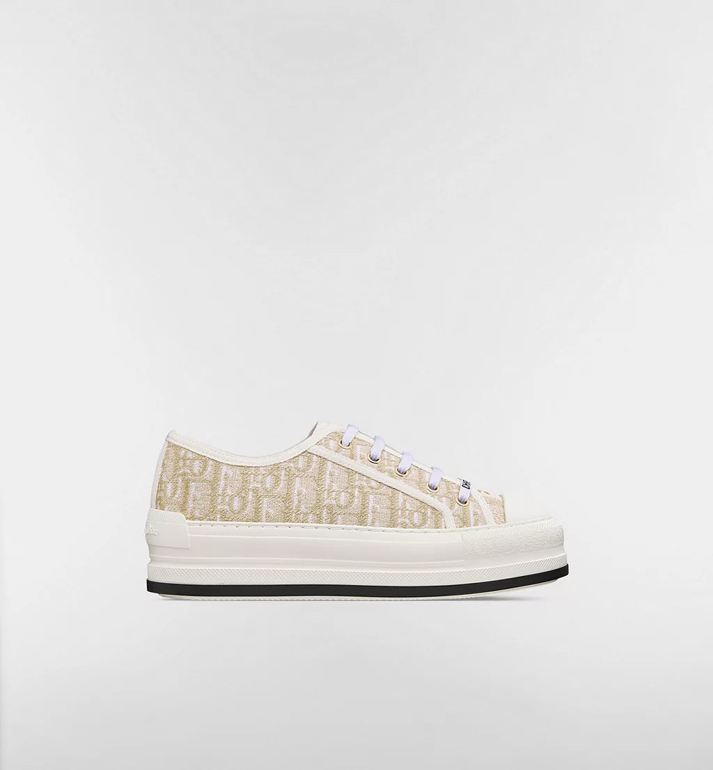 Christian Dior Canvas Walk'n'Dior Low Top Sneaker Taffy White & Beige
