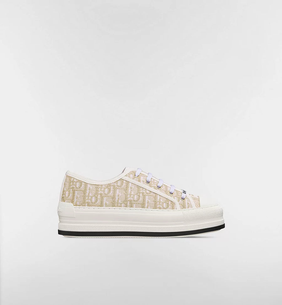 Christian Dior Canvas Walk'n'Dior Low Top Sneaker Taffy White & Beige