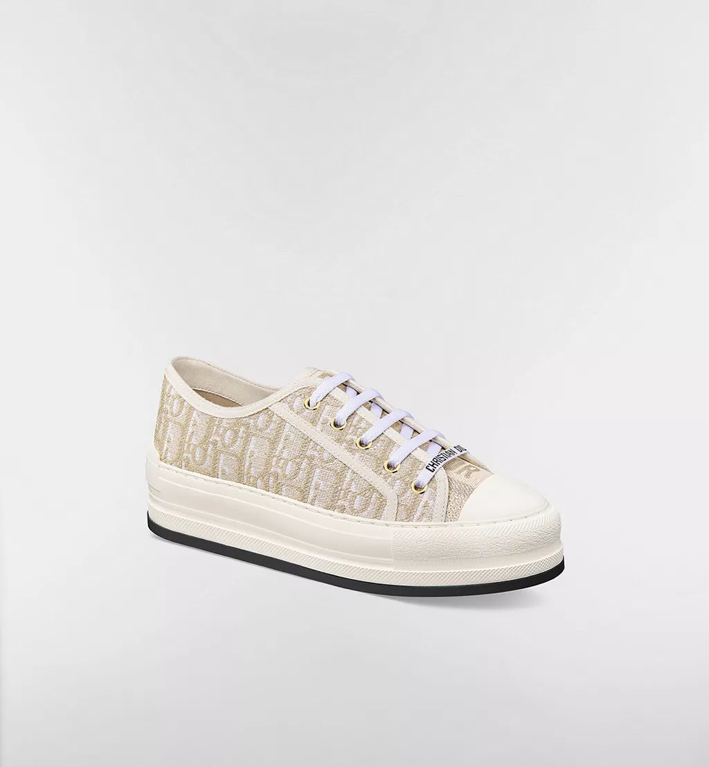 Christian Dior Canvas Walk'n'Dior Low Top Sneaker Taffy White & Beige