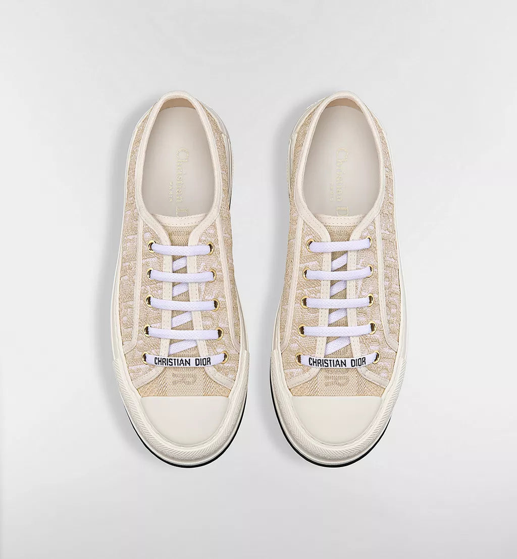 Christian Dior Canvas Walk'n'Dior Low Top Sneaker Taffy White & Beige
