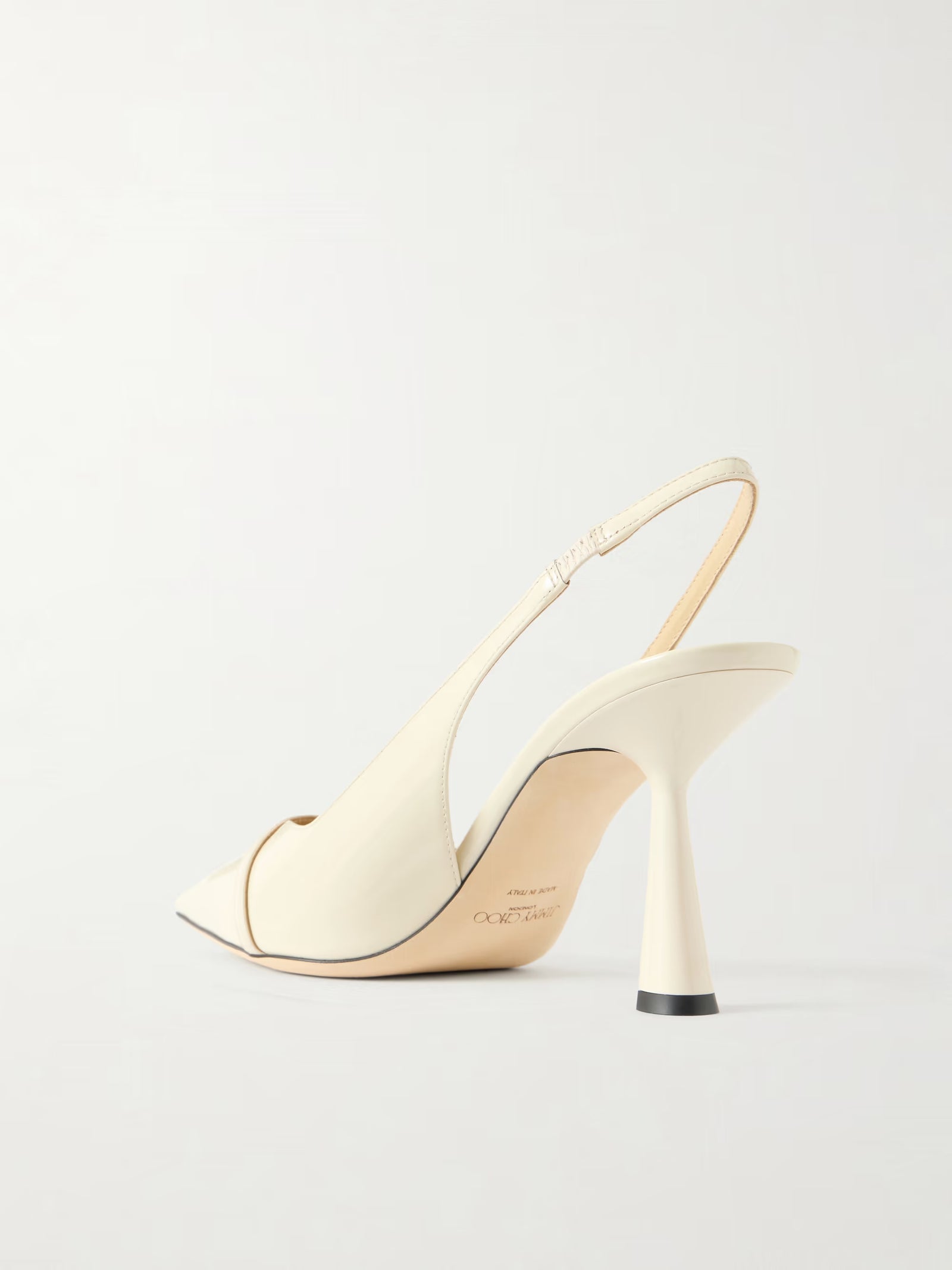 Jimmy Choo Amita 85 Embellished Patent-Leather Slingback Pumps