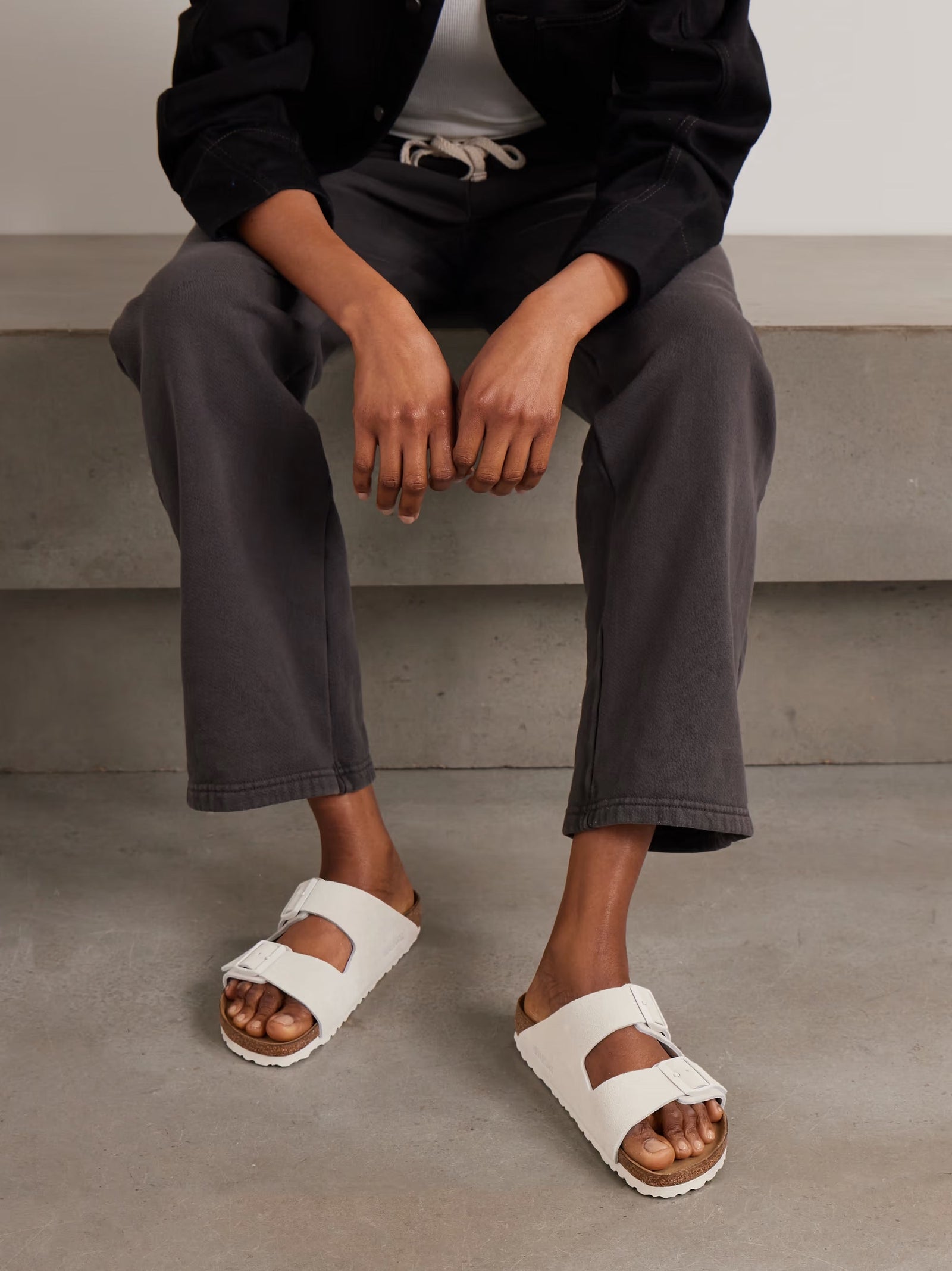 Birkenstock Arizona Suede Sandals White