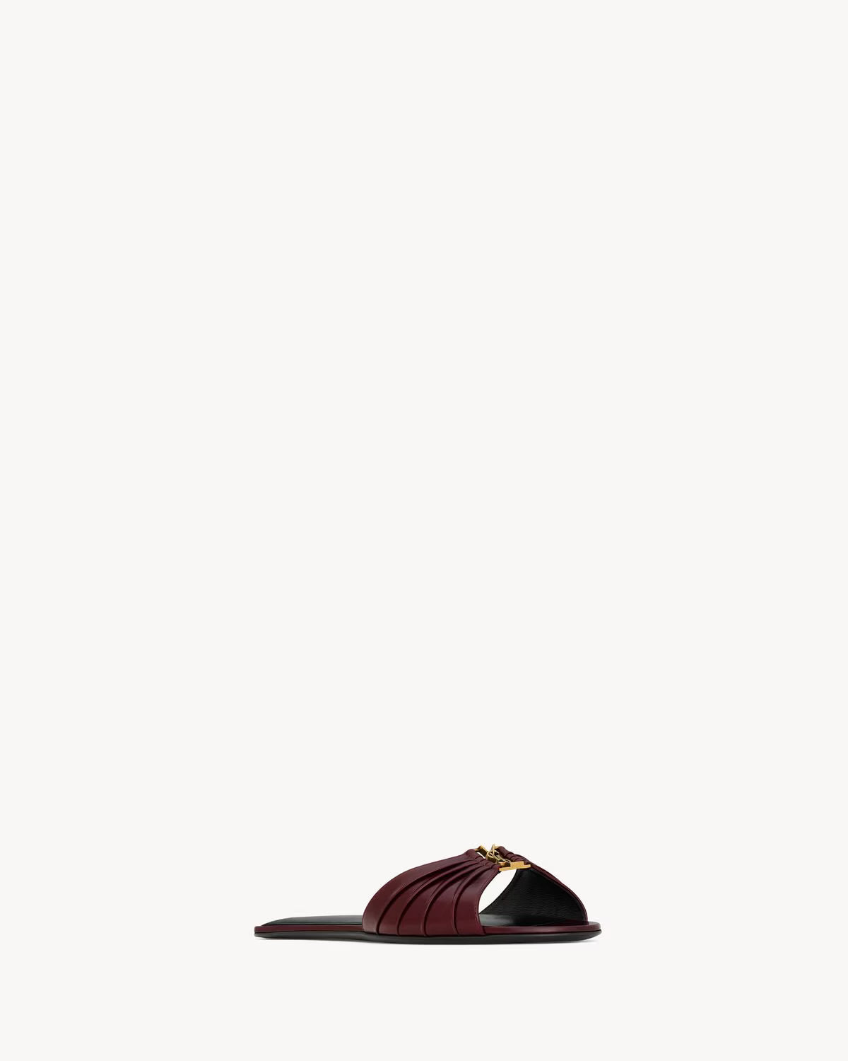 YSL Babylone Slides in Smooth Leather Vintage Bordeaux