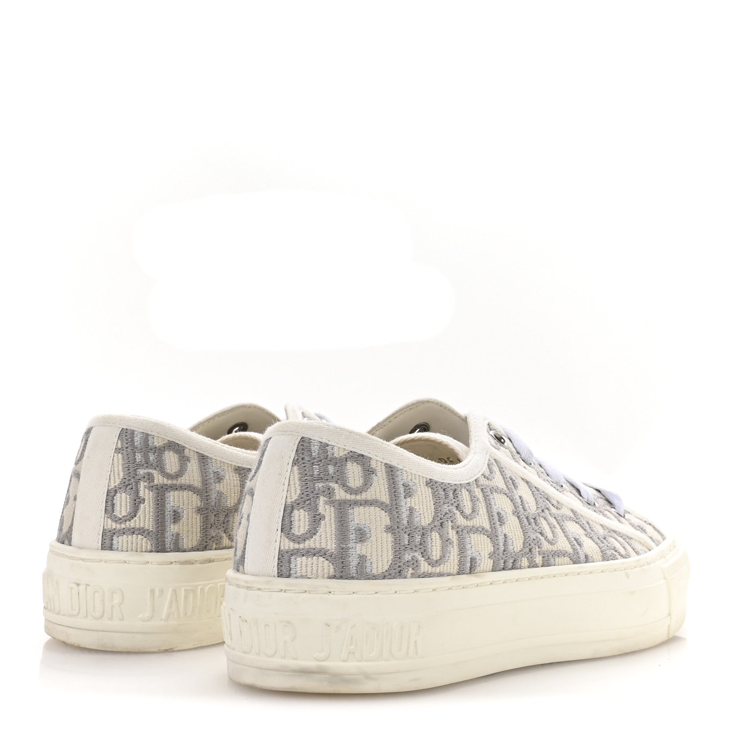 CHRISTIAN DIOR CANVAS OBLIQUE WALK'N'DIOR LOW TOP PLATFORM SNEAKER GREY STONE