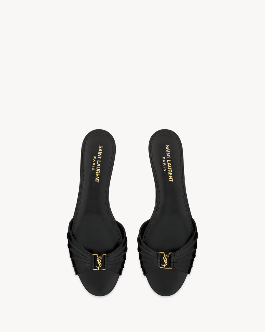 YSL Babylone Slides in Smooth Leather
