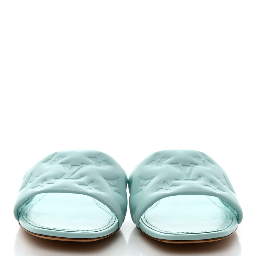 Louis Vuitton Revival Flat Mule in Vert d'Eau Lambskin