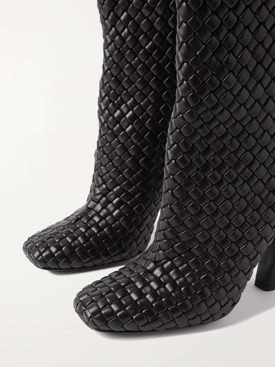Bottega Veneta Intrecciato Leather Knee Boots
