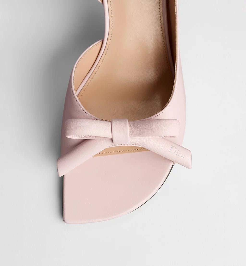 Dior Bow Heeled Slingback Sandal Pink