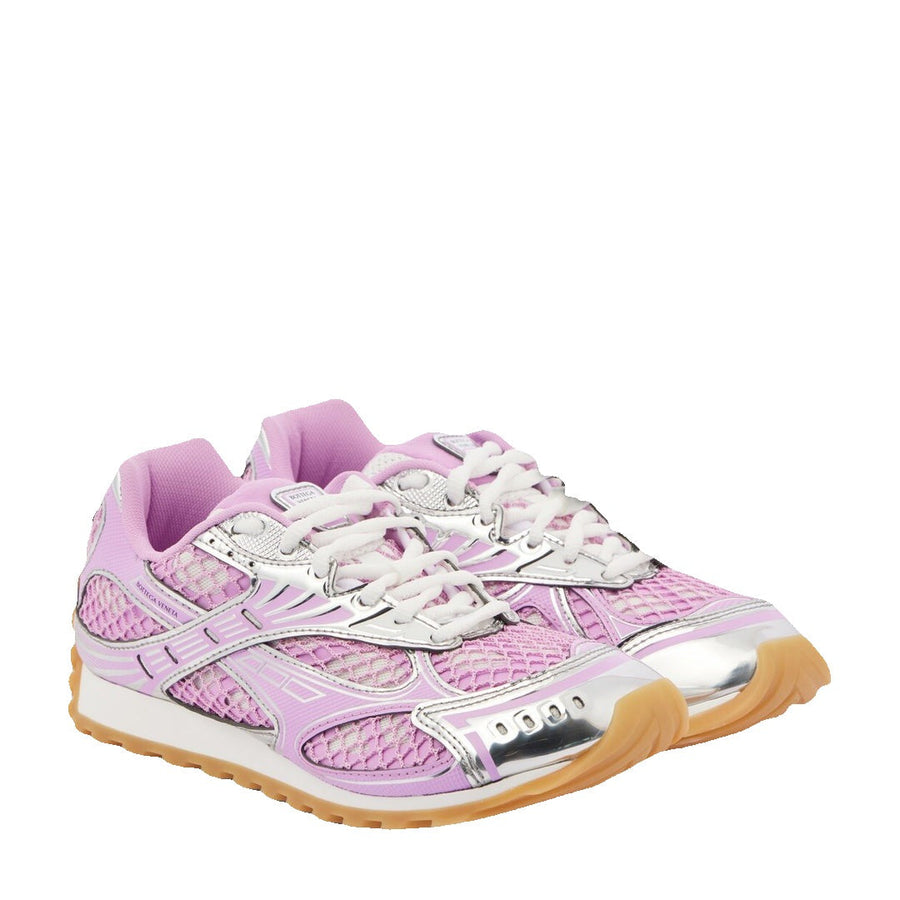 BOTTEGA VENETA ORBIT FLASH LACE UP LOW TOP SNEAKERS PINK