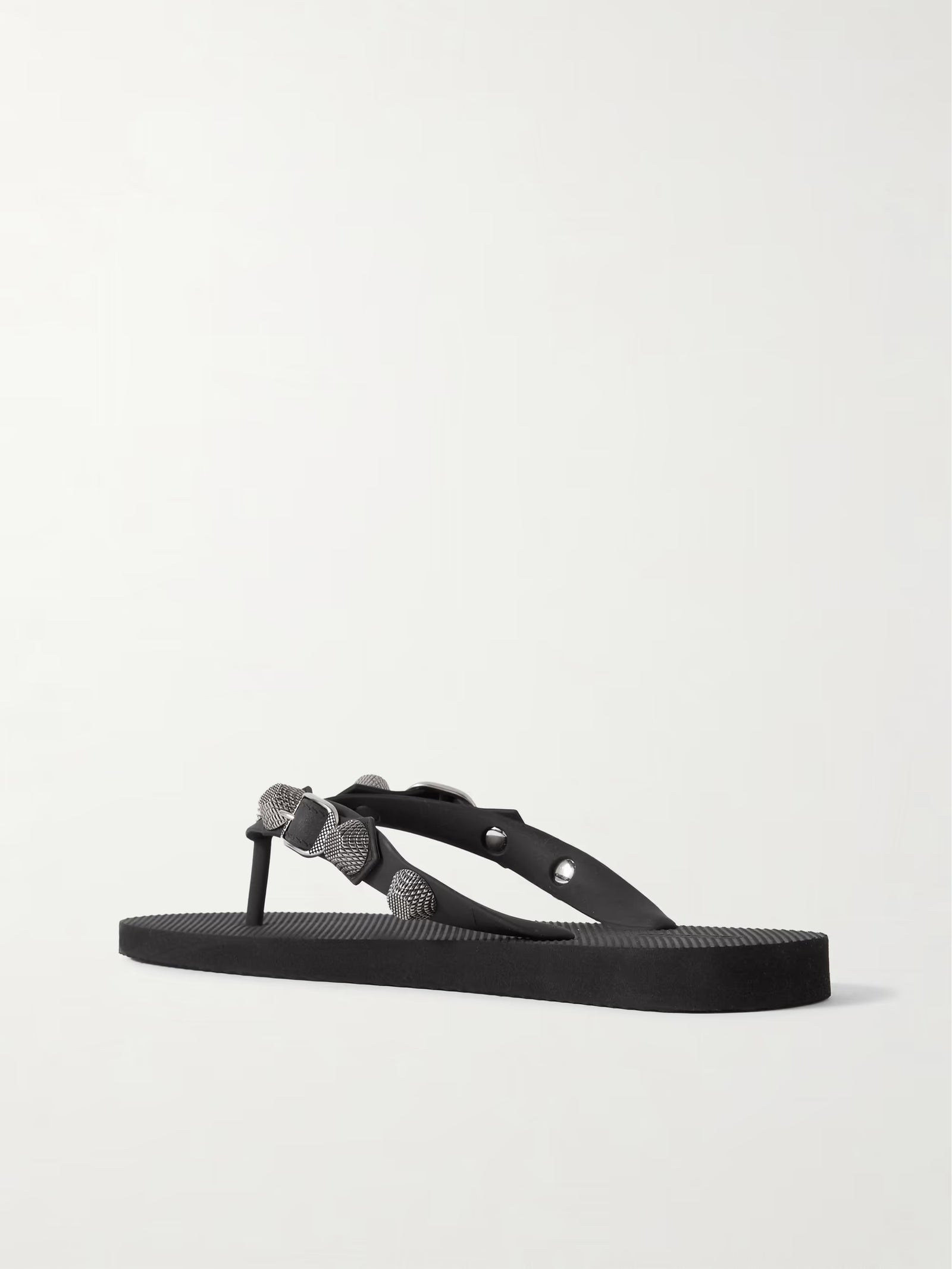 Balenciaga Cagole Embellished Rubber Flip Flops