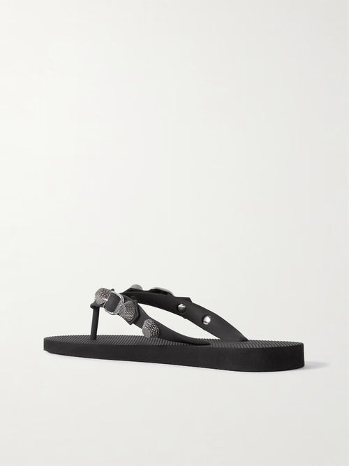 Balenciaga Cagole Embellished Rubber Flip Flops