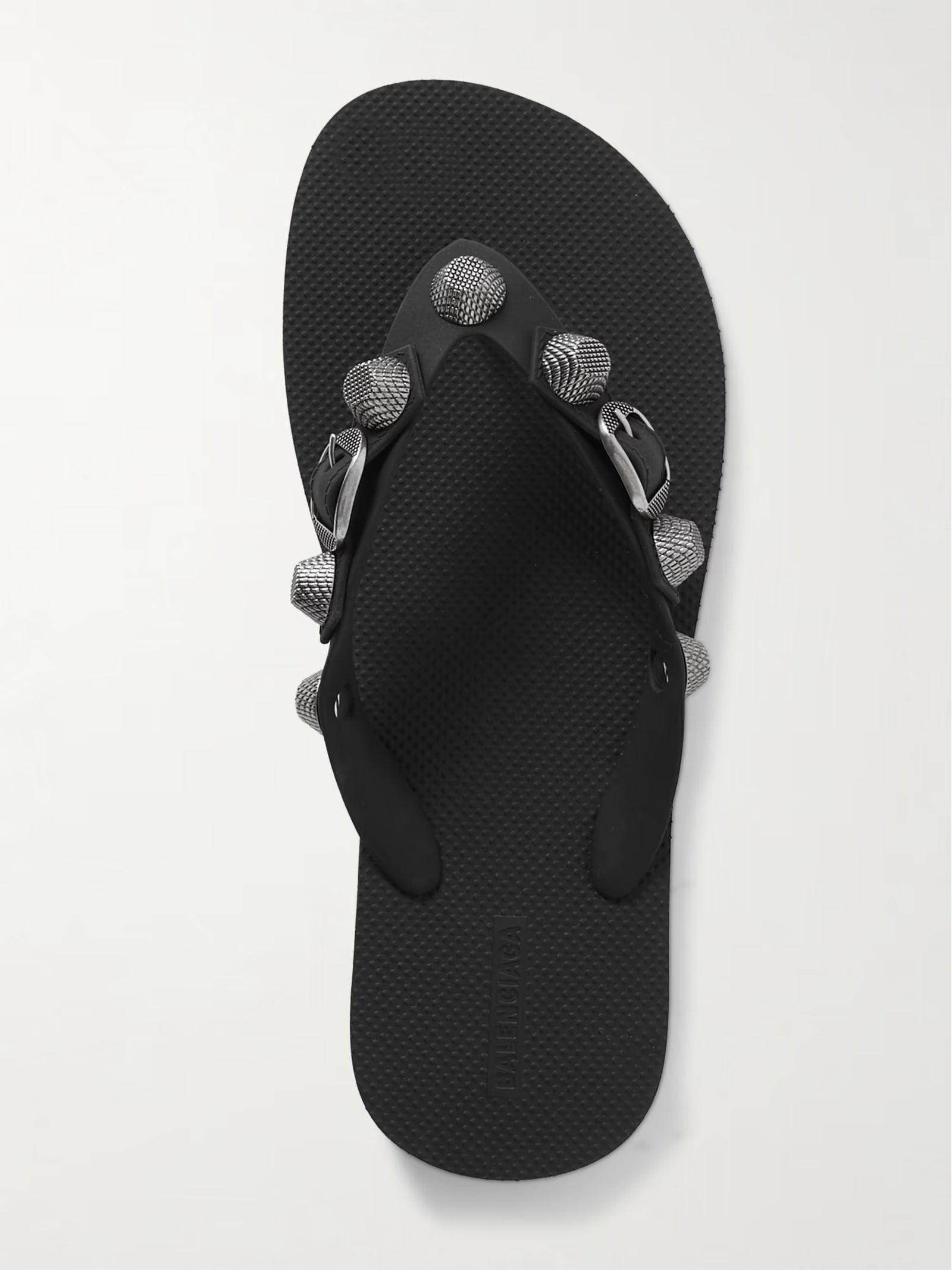 Balenciaga Cagole Embellished Rubber Flip Flops