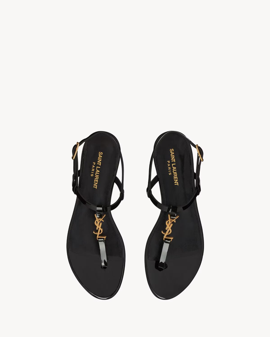 YSL Cassandra Sandals in Patent Leather