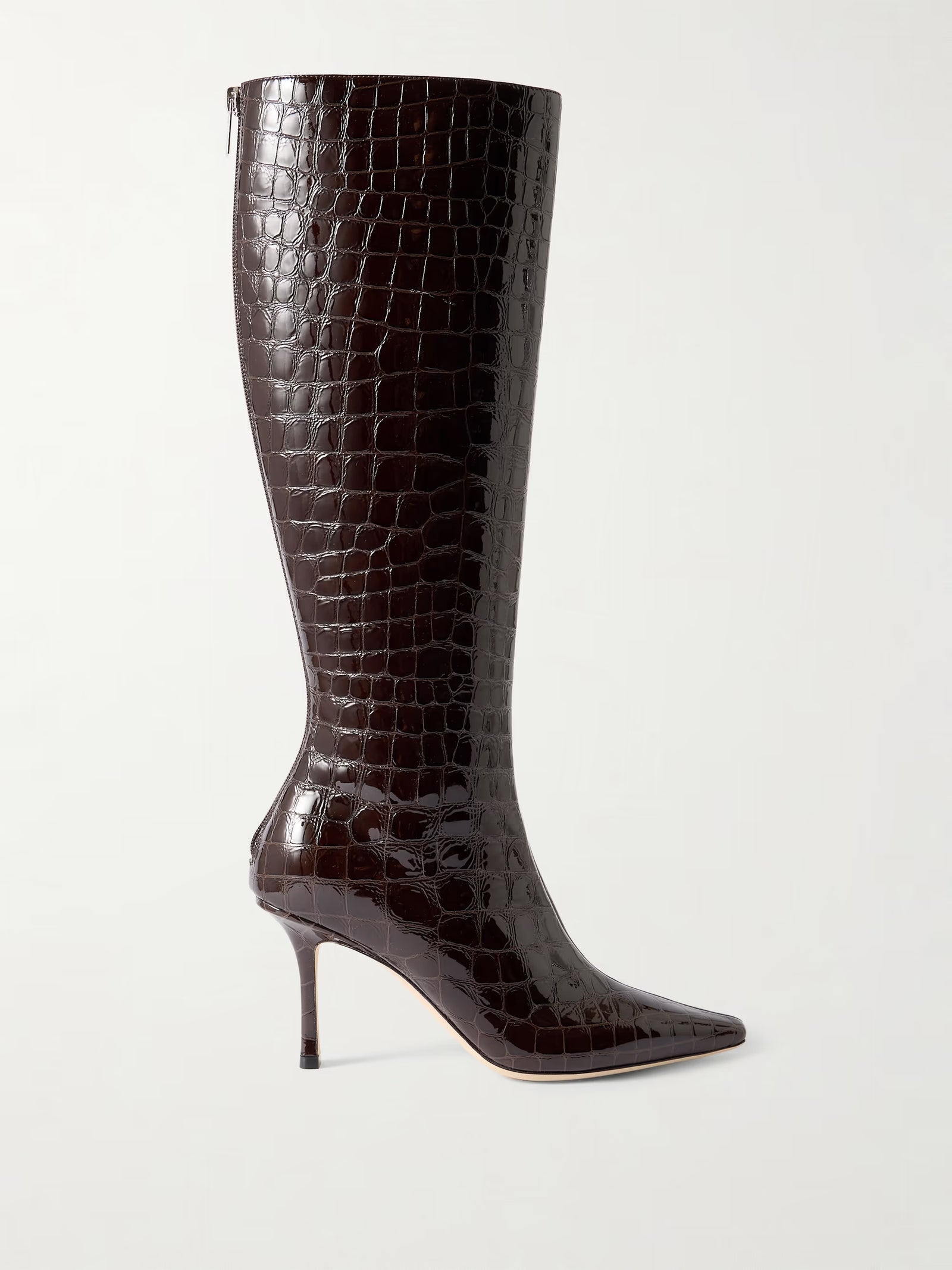 Jimmy Choo Agath Croc-Effect Leather Knee Boots