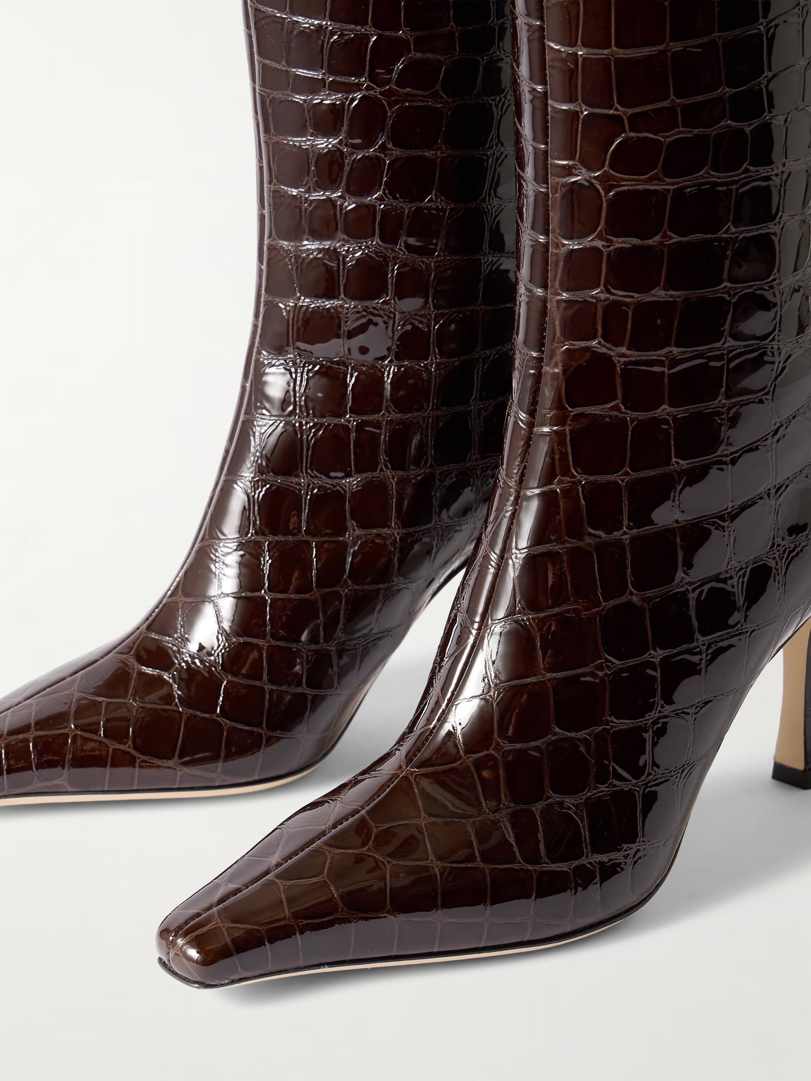 Jimmy Choo Agath Croc-Effect Leather Knee Boots