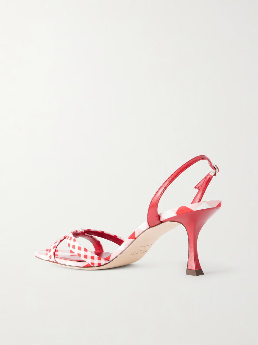 Jimmy Choo Elsy 70 Leather-Trimmed Twill Slingback Sandals