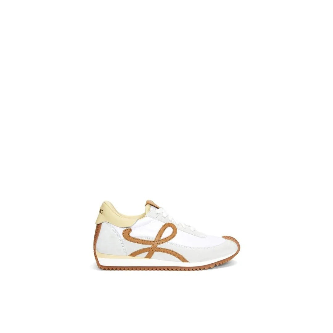 LOEWE FLOW RUNNER NYLON AND SUEDE GOLD/BLACK WHITE & TAN