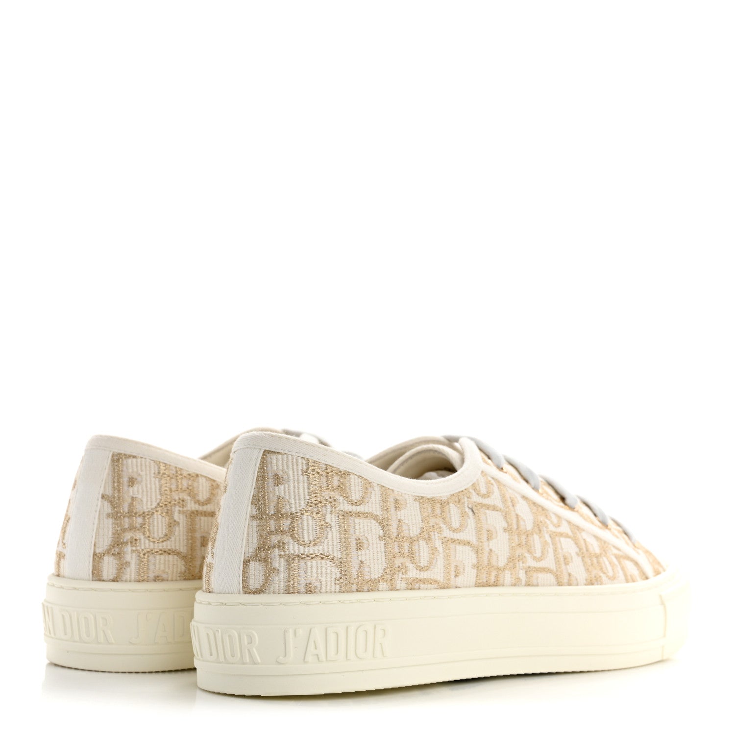 CHRISTIAN DIOR CANVAS OBLIQUE WALK'N'DIOR LOW TOP SNEAKER PALE GOLD