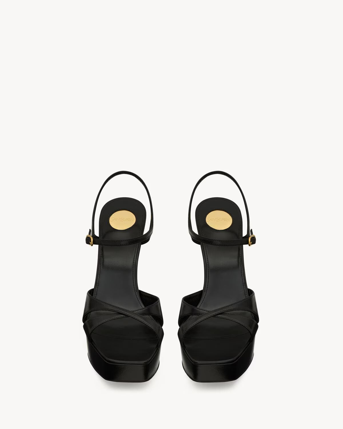 YSL Debbie Platform Sandals in Smooth Leather