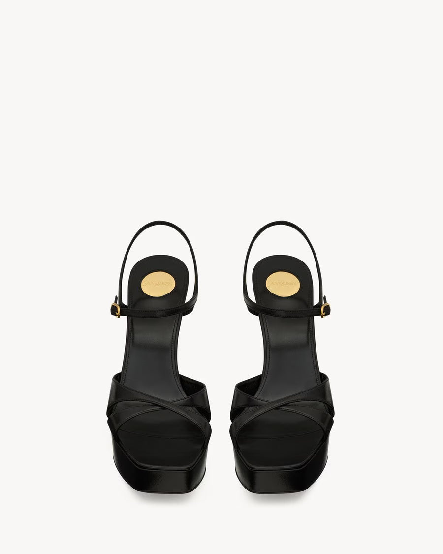 YSL Debbie Platform Sandals in Smooth Leather