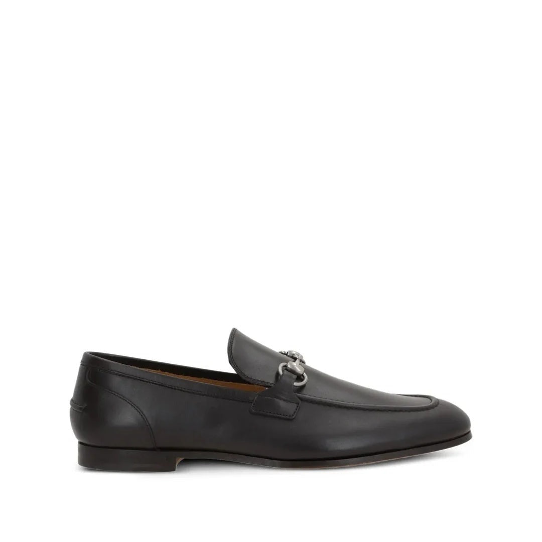 Gucci Horsebit-Embellished Webbing-Trimmed Suede Loafers Black