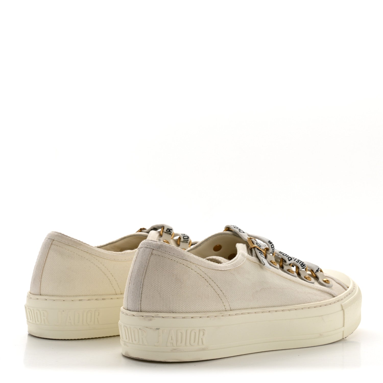 CHRISTIAN DIOR WALK'N'DIOR LOW TOP SNEAKERS BLACK CANVAS FLORAL & BEIGE