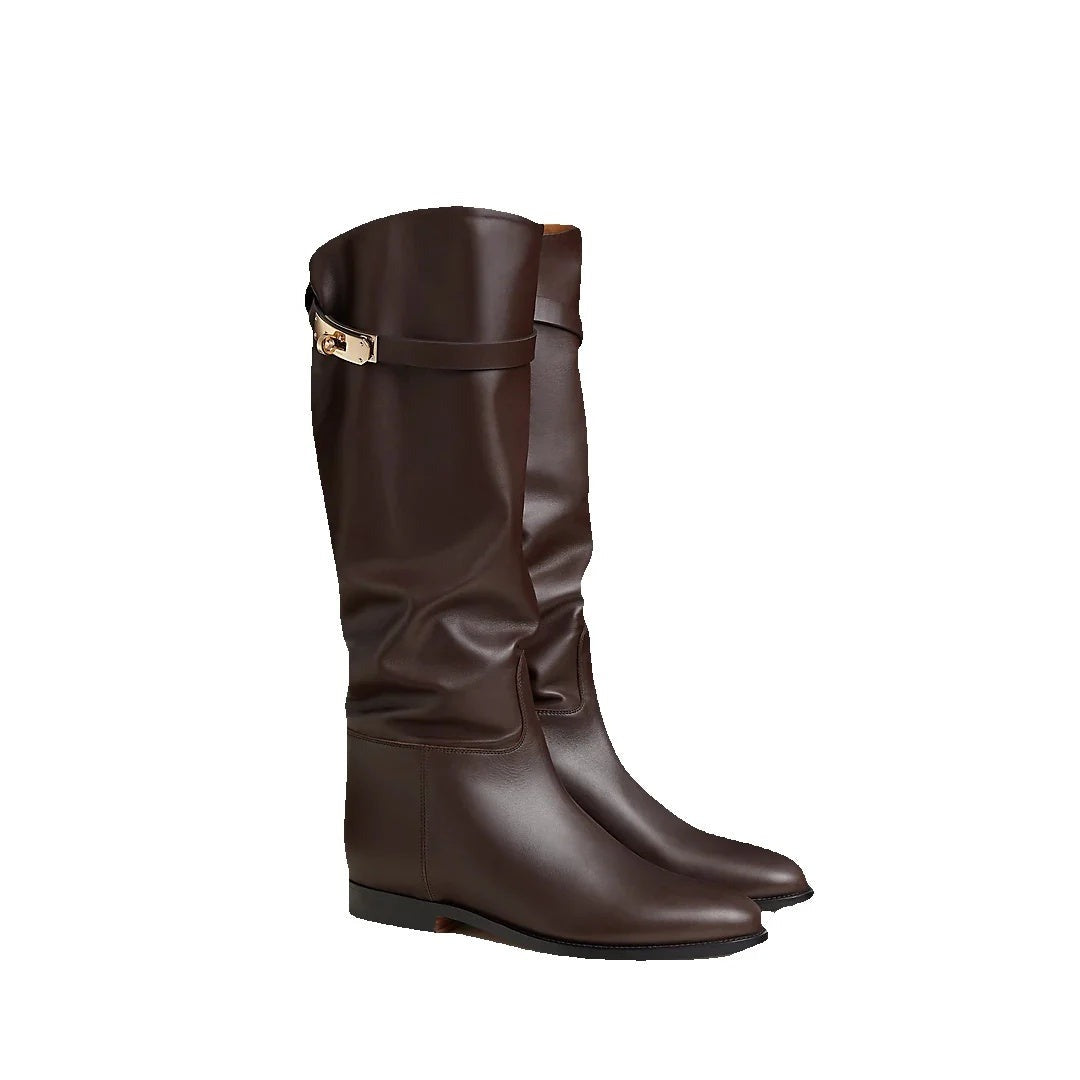 HERMÈS JUMPING BOOT BEIGE BROWN & EBENE