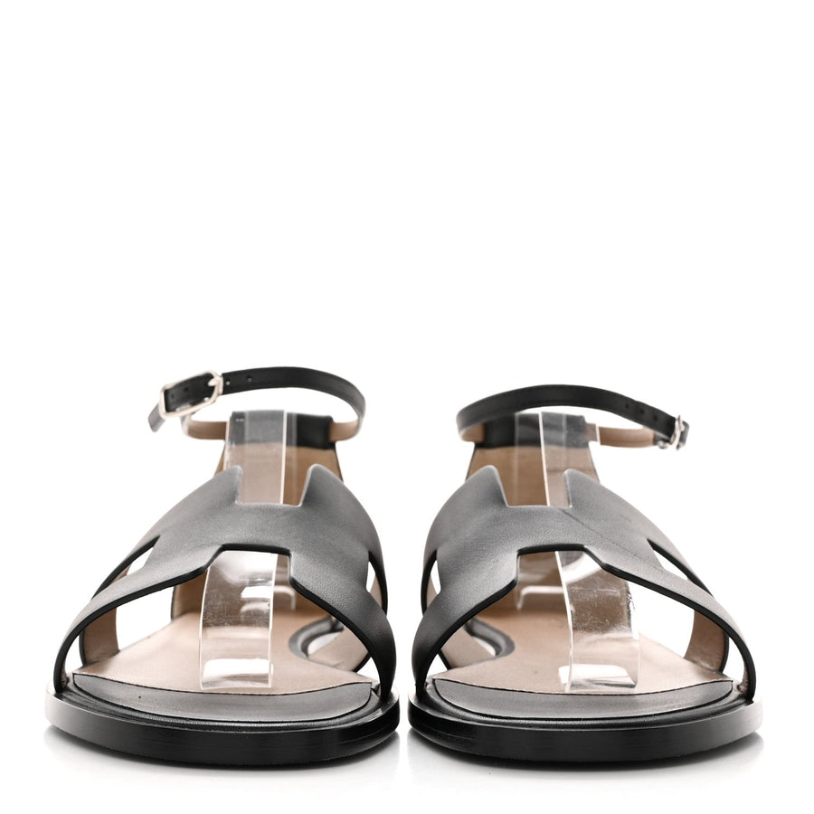 Hermès Santorini Heeled Sandal in Black